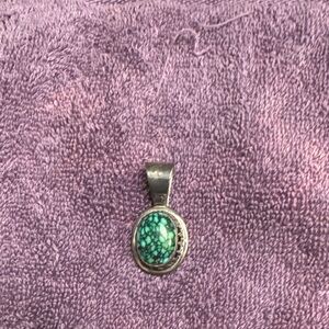 Silver Pendant with Green Stone